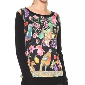 NWT Desigual Black Flower Fruit Bird Jumper MED